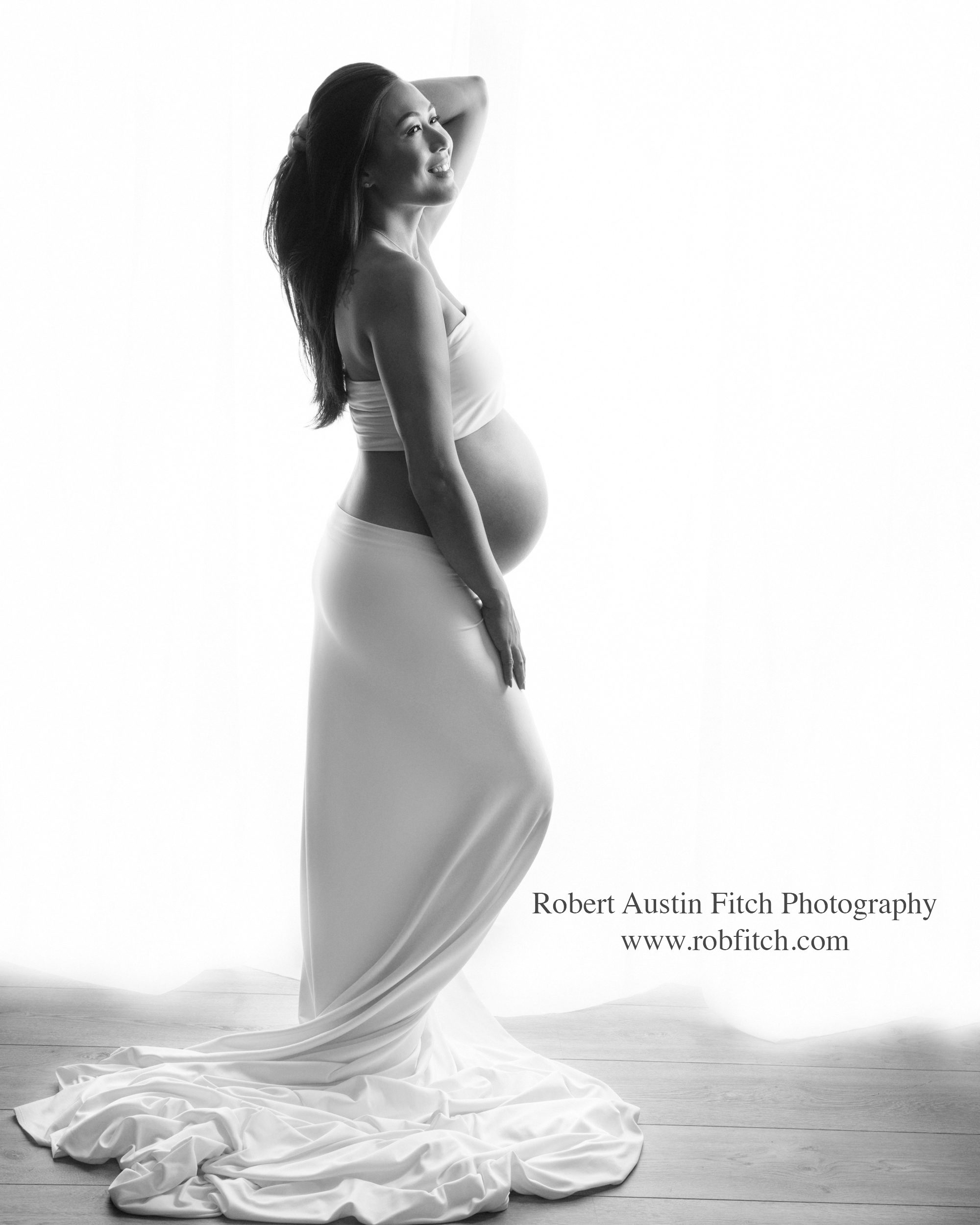 B&W Silhouette Maternity Photograph Robert Austin Fitch Photography