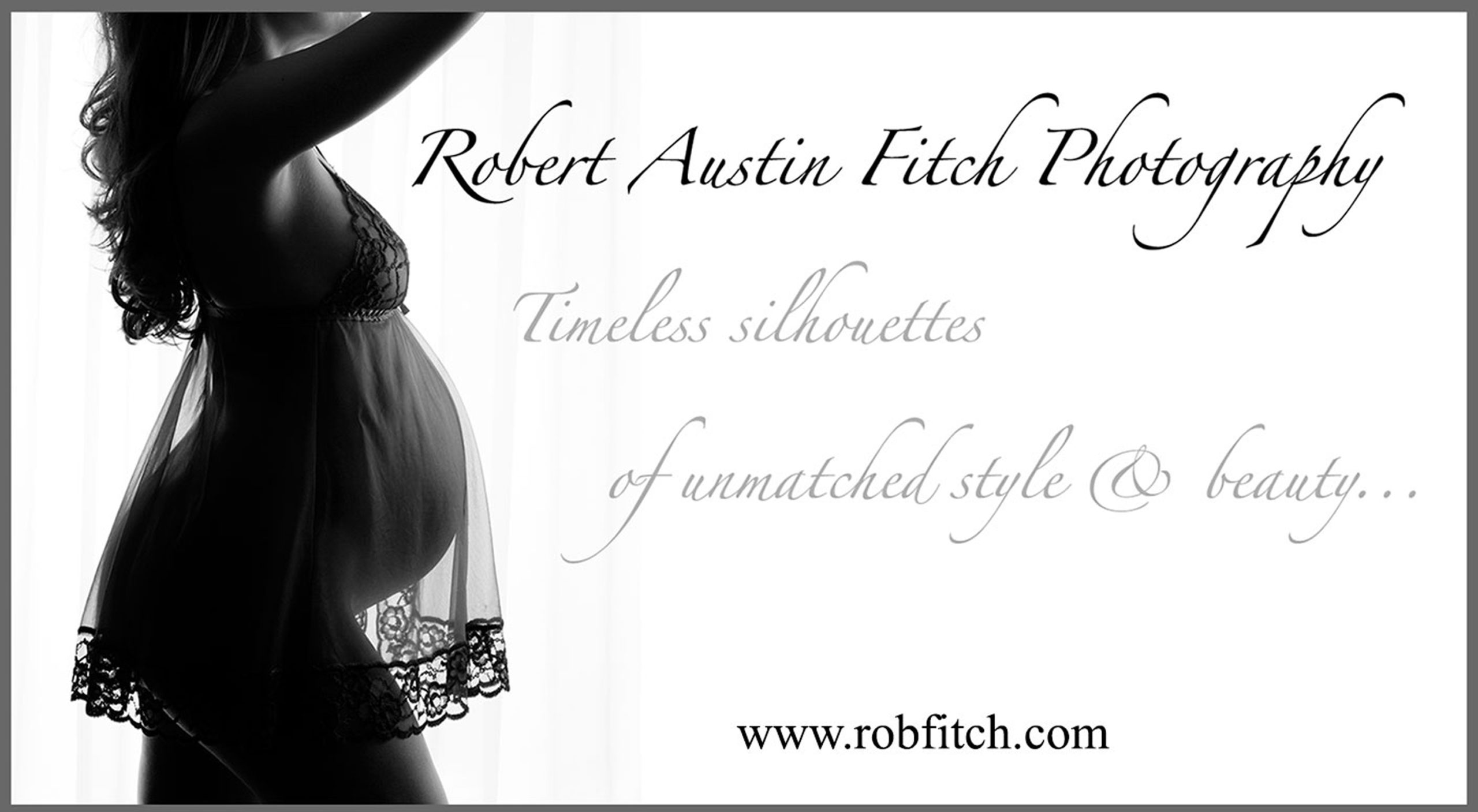 B&W Silhouette Maternity Photo by Robert Austin Fitch Photography